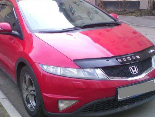 Дефлектор капота (мухобойка) HONDA Civic с  2006 г.в.х/б (Хонда Сивик) Вип Тюнинг